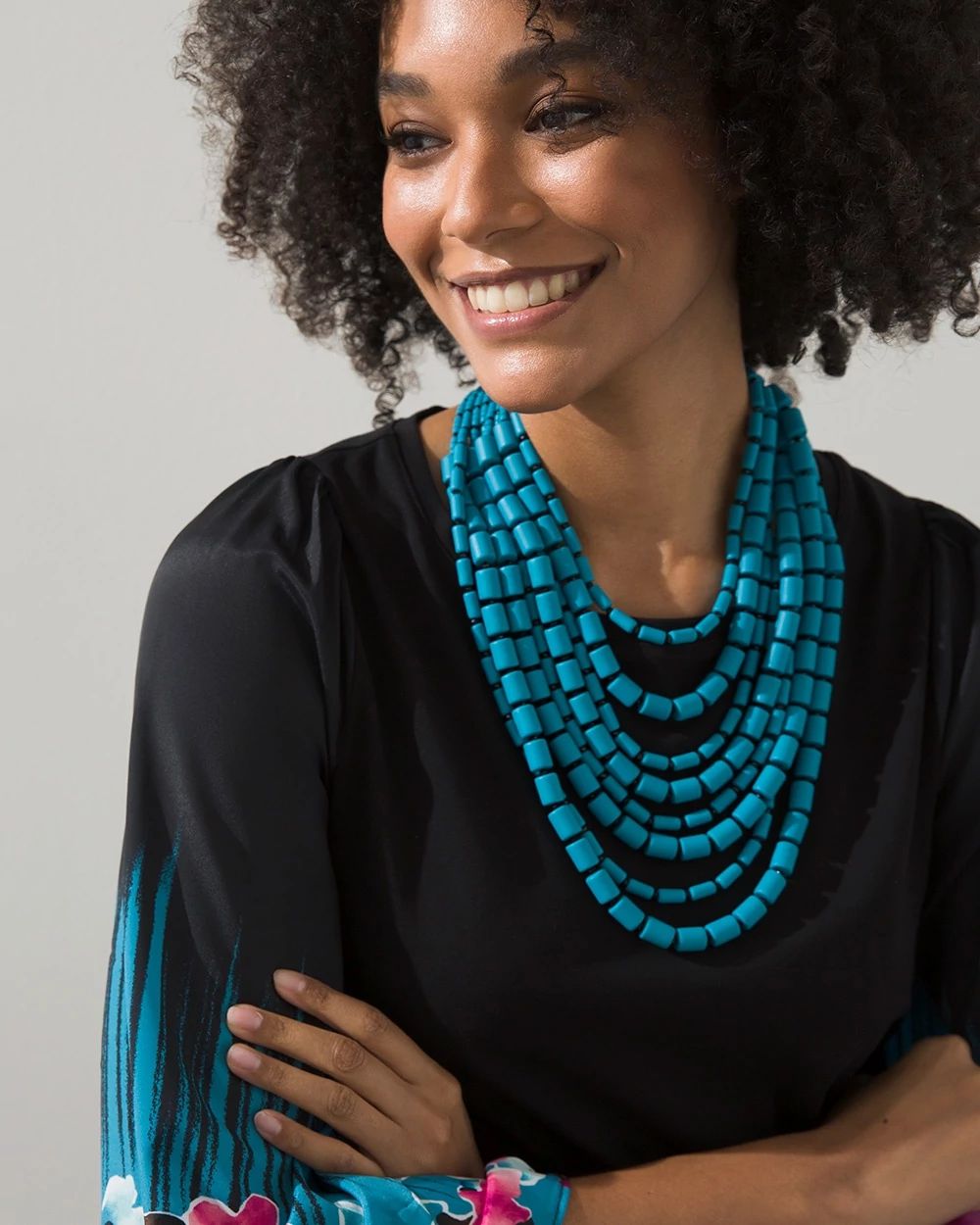 Short Beaded Multistrand Necklace