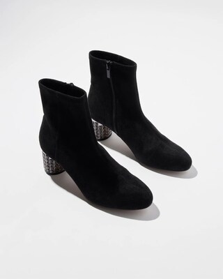 Vegan Suede Embellished Booties