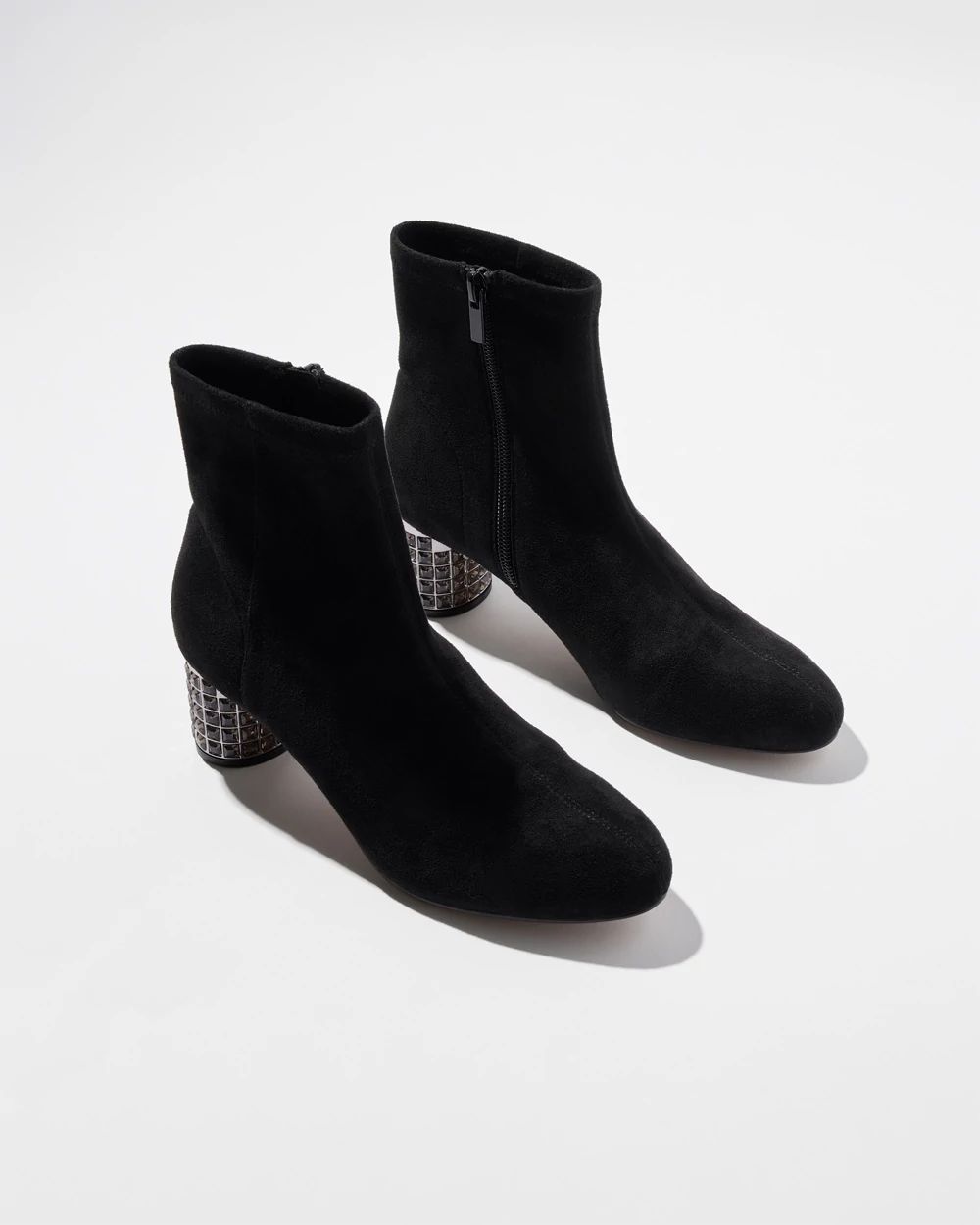 Vegan Suede Embellished Booties