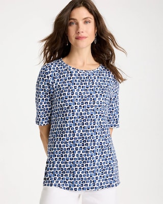 Cotton Slub Printed Henley Tee