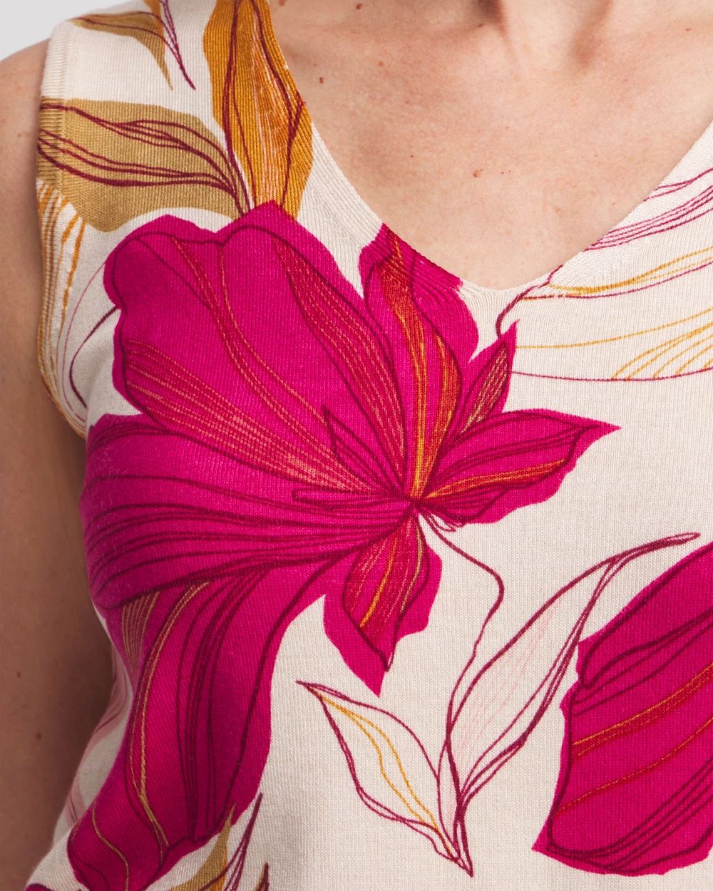 Blooms V-neck Sweater Tank click to view larger image.