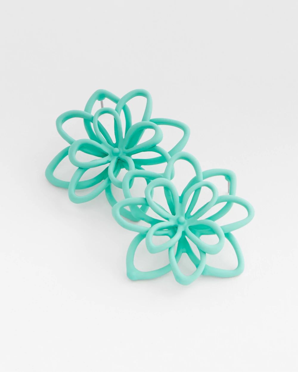 No Droop™ Teal  Flower Stud Earrings