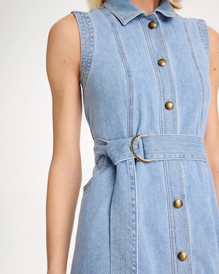 Sleeveless Denim Dress click to view larger image.