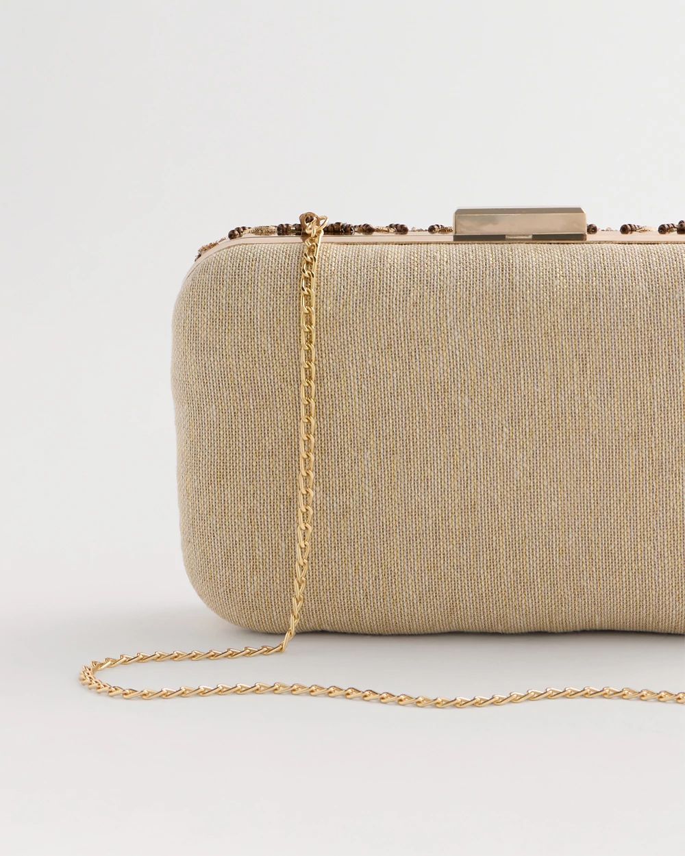 Neutral Embellished Clutch click to view larger image.