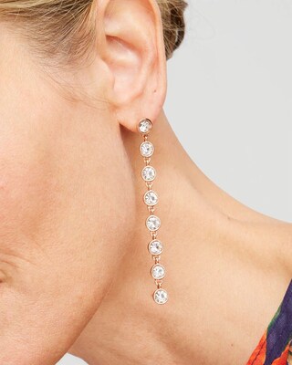 Rose Gold Tone Linear Earrings