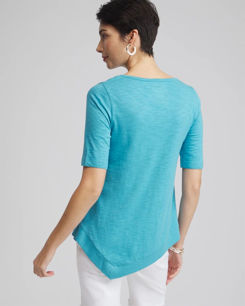 Asymmetrical Elbow Sleeve Tee