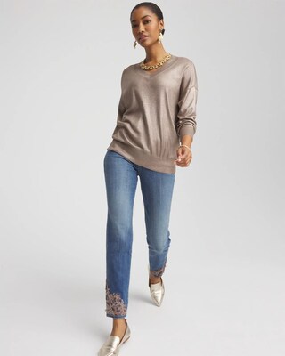 Embellished Pull On Ankle Jeggings click to view larger image.