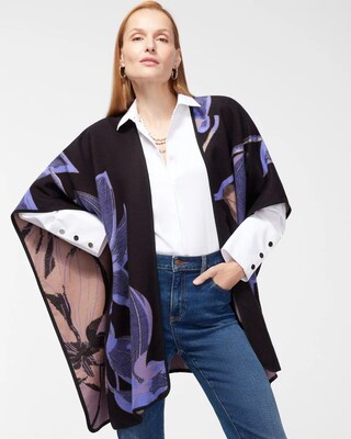 Floral Print Ruana