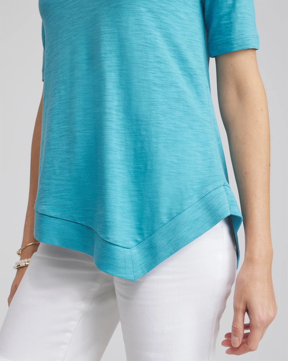 Asymmetrical Elbow Sleeve Tee