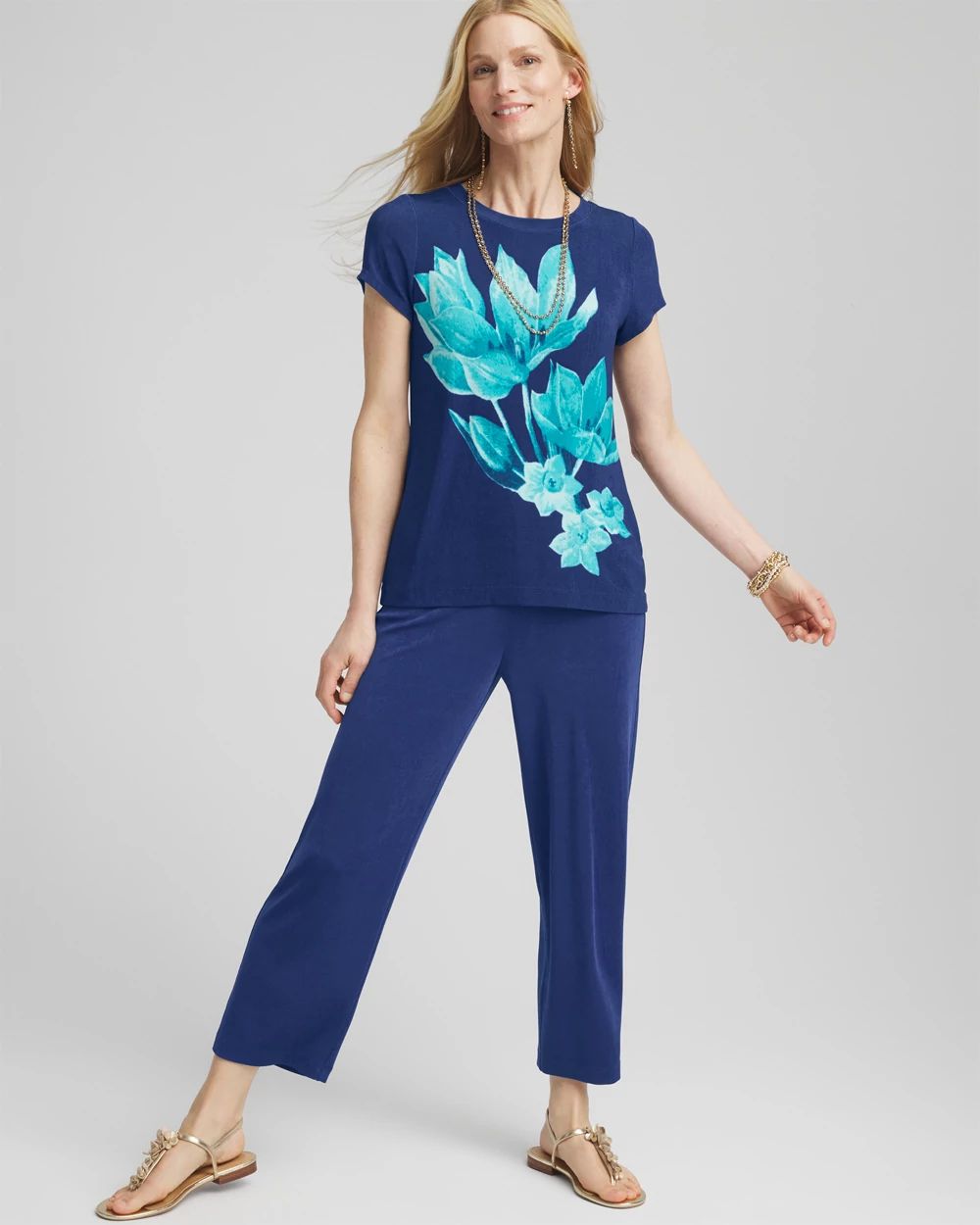 Travelers™ Wildflower Cap-Sleeved Crewneck Tee