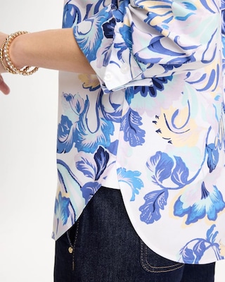 No Iron™ Stretch Paisley Shirt click to view larger image.