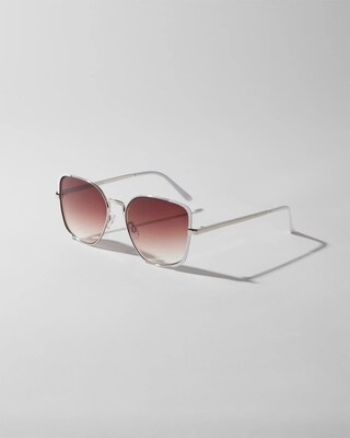 White and Silver Tone Sunglasses