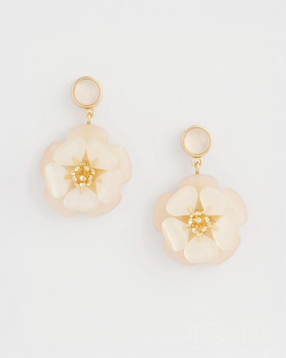 Neutral Flower Drop Earrings