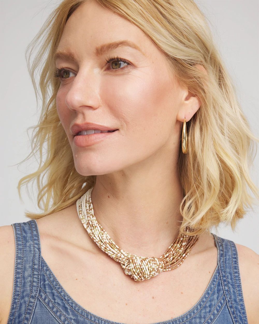 Layered Beaded Knot Necklace
