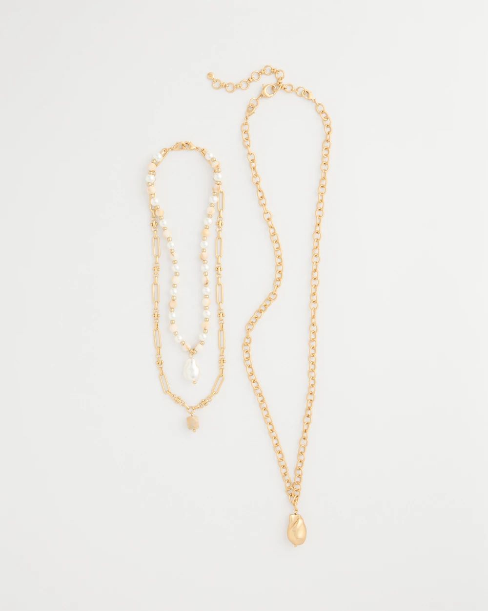 Convertible Faux Pearl Multi-Strand Necklace click to view larger image.