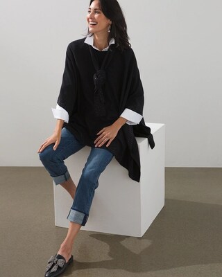 Embellished Poncho Sweater