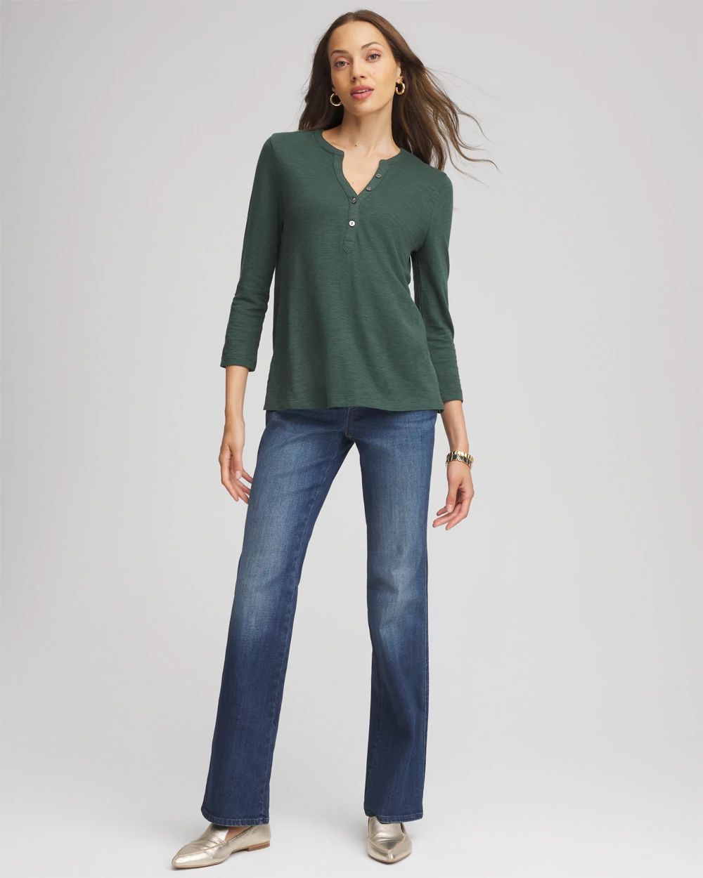 Cotton Slub Henley Shirt