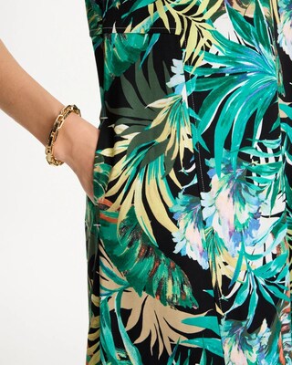 Palm Printed Knit Maxi Dress click to view larger image.