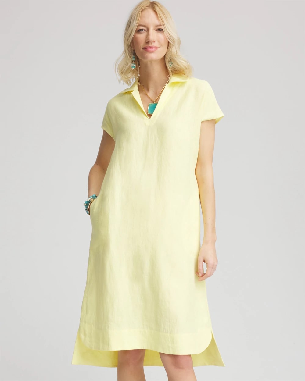 Linen Short-Sleeve Dress | Chico's Linen Short-Sleeve Dress | Chico's