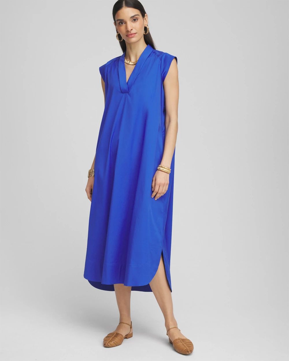 Popover Poplin Maxi Dress