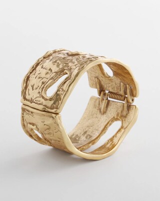Goldtone Molten Hinge Cuff Bracelet click to view larger image.
