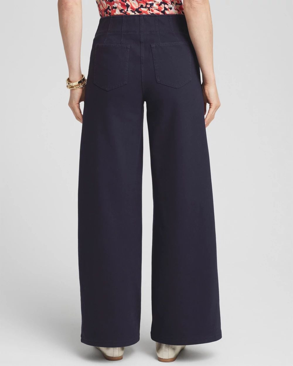 Cotton Stretch Wide Leg Pants click to view larger image.