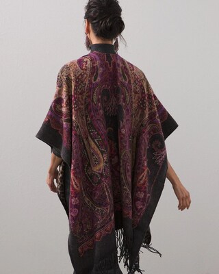 Reversible Paisley Leopard Ruana