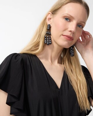 Black & While Chandelier Earrings