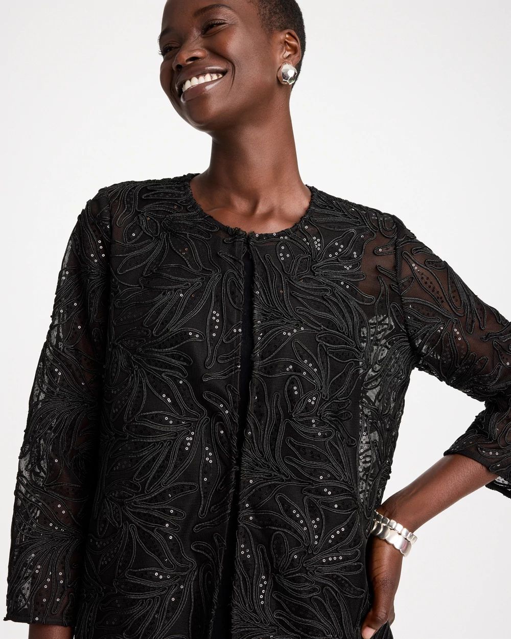 Travelers™ Sequin-Embellished Duster click to view larger image.