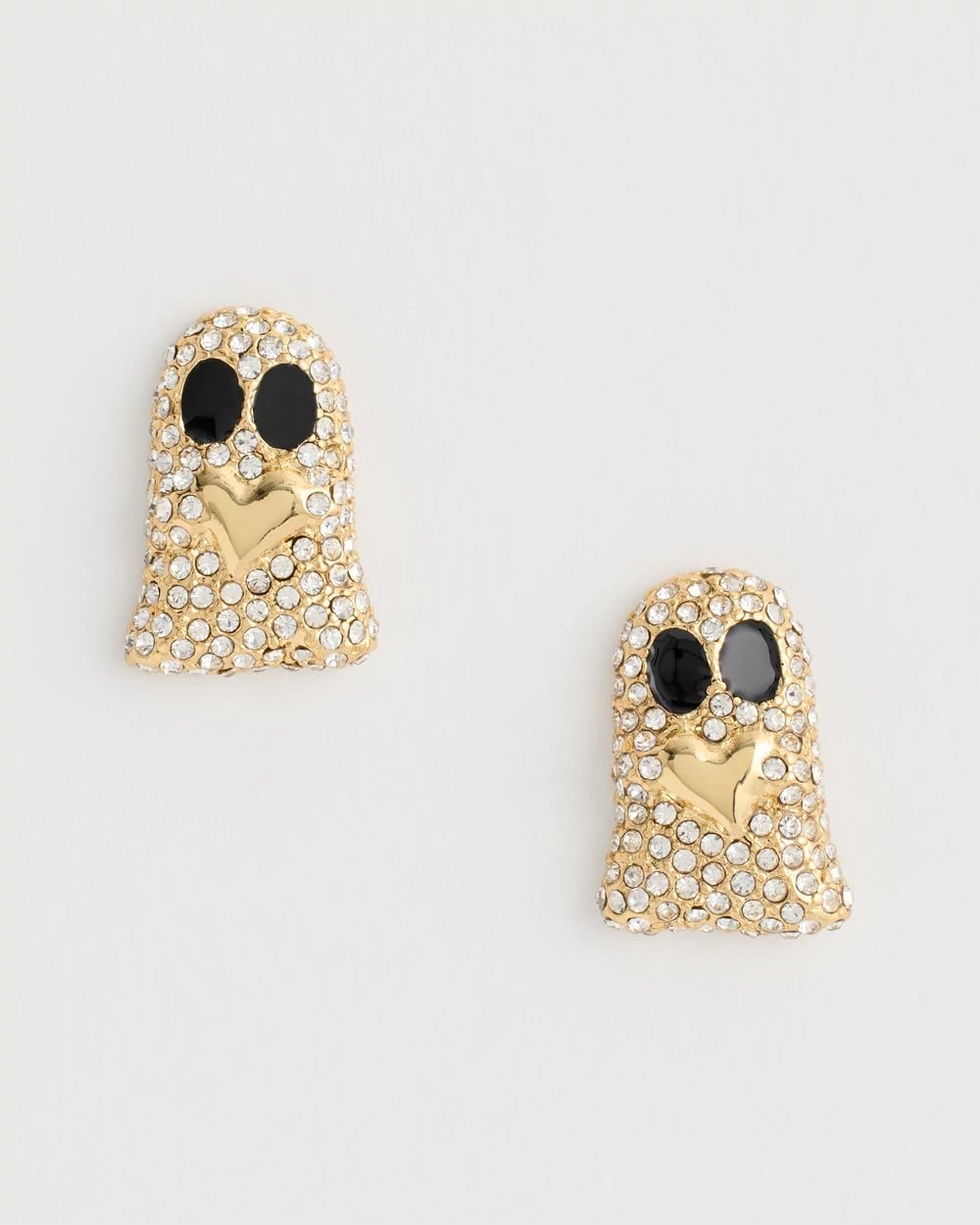 Sparkling Ghost Stud Earrings