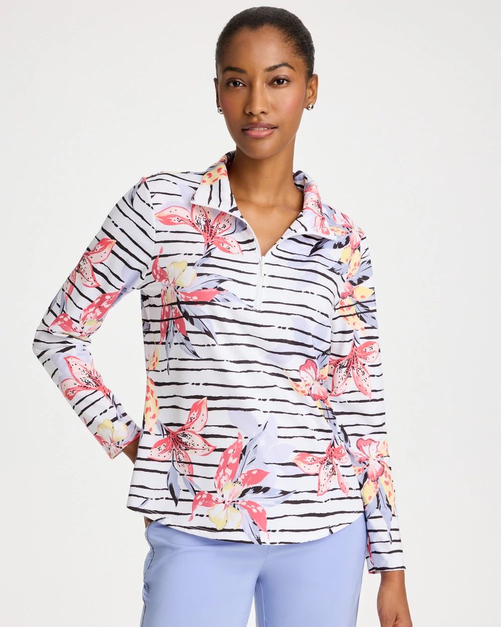 Zenergy® UPF Lily Print Half Zip