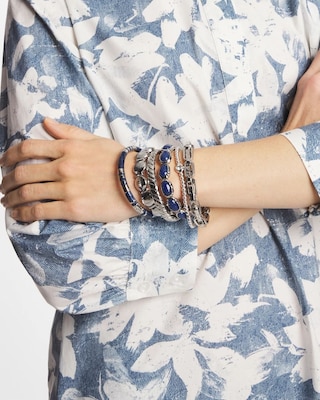 Blue Enamel Hinge Bangle click to view larger image.