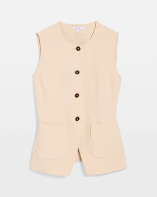 Split Hem Crepe Vest click to view larger image.