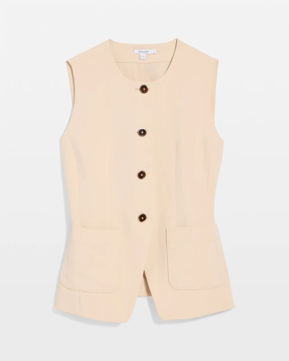 Split Hem Crepe Vest click to view larger image.