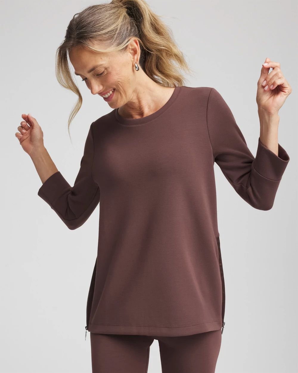 Zenergy® Scuba Satin-Trim Tunic