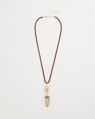 Tooth Pendant Corded Necklace