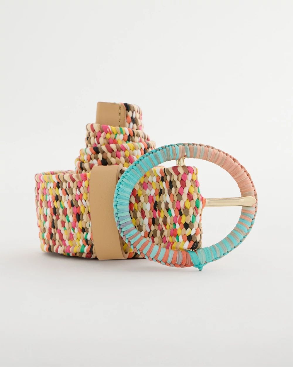 Raffia Wrapped Multi-Color Stretch Belt click to view larger image.