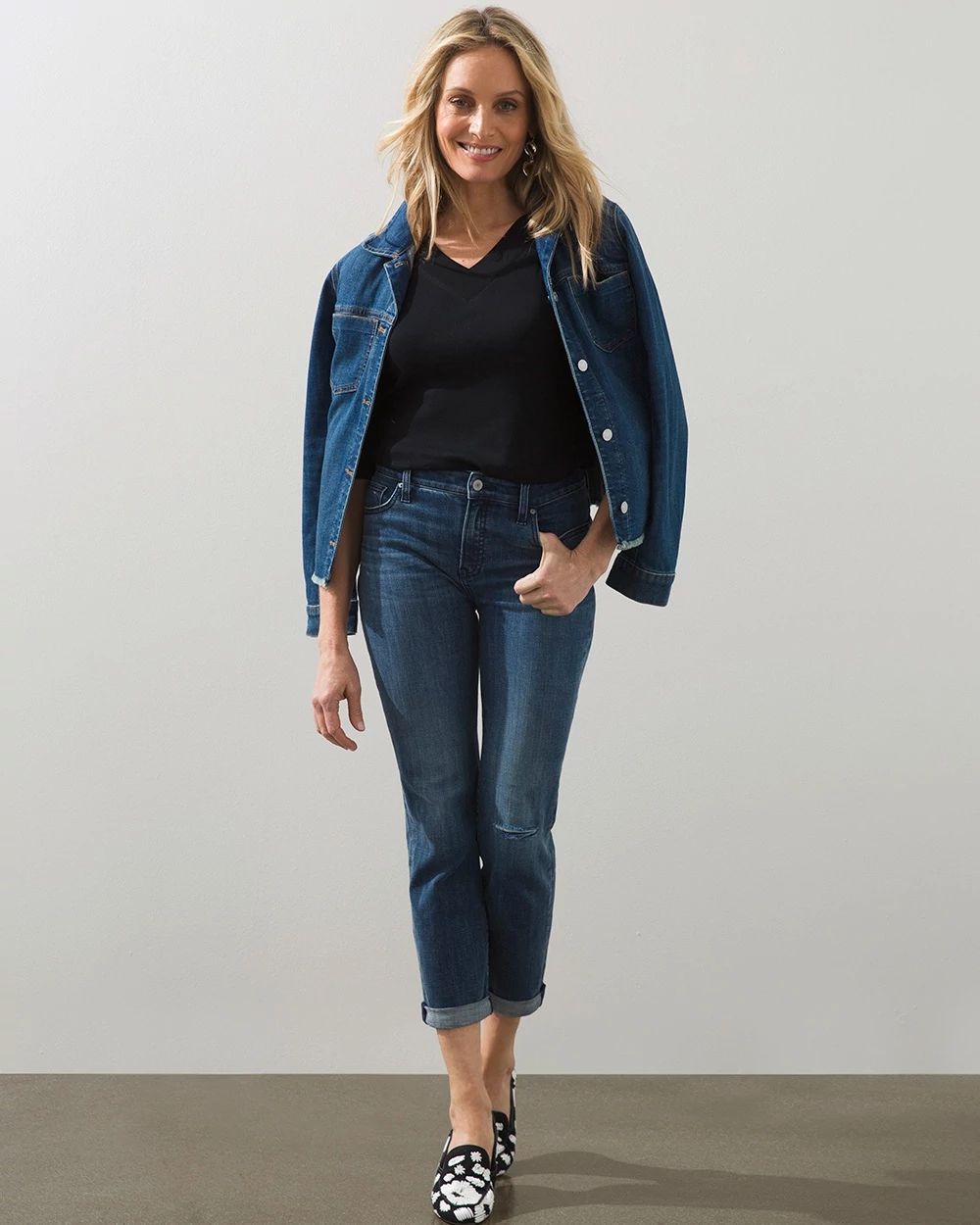 Pima Wide Band V-neck Tee
