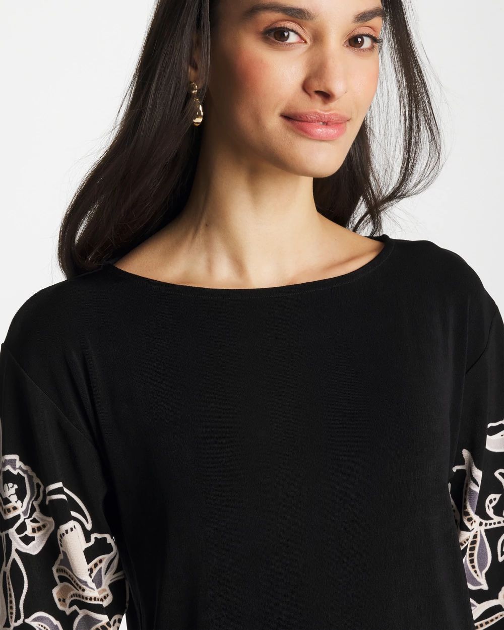 Travelers™ Border Kimono Sleeve Top click to view larger image.