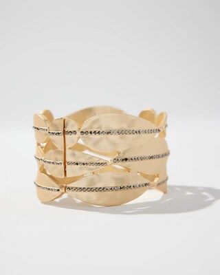 Gold Tone Pavé Cuff Bracelet