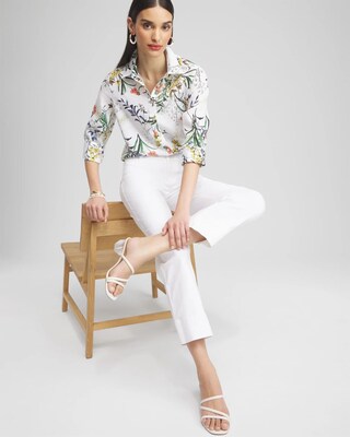 Trapunto Wide Leg Cropped Pants click to view larger image.