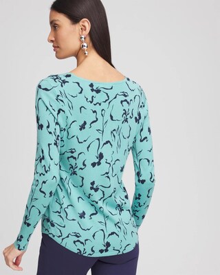 V-Neck Printed Pullover
