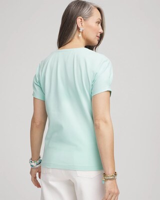 Foiled Butterfly Cotton V-Neck Tee click to view larger image.