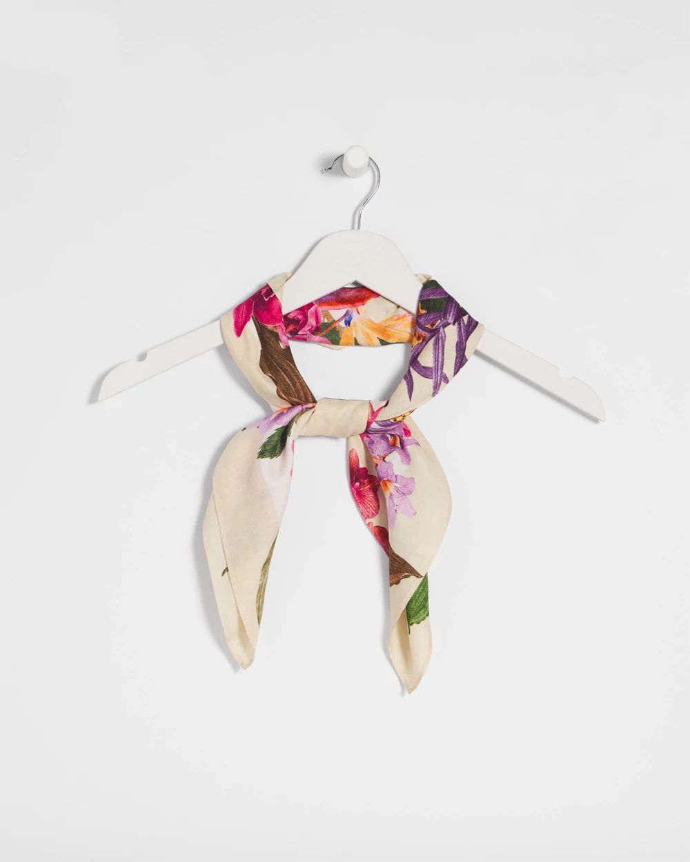 Floral Square Satin Scarf