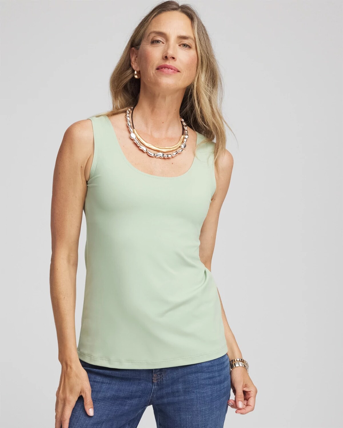 Chico's Microfiber Tank In Sage Meadow