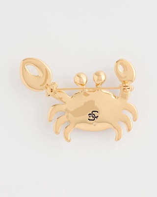 Americana Faux Diamond Crab Brooch click to view larger image.