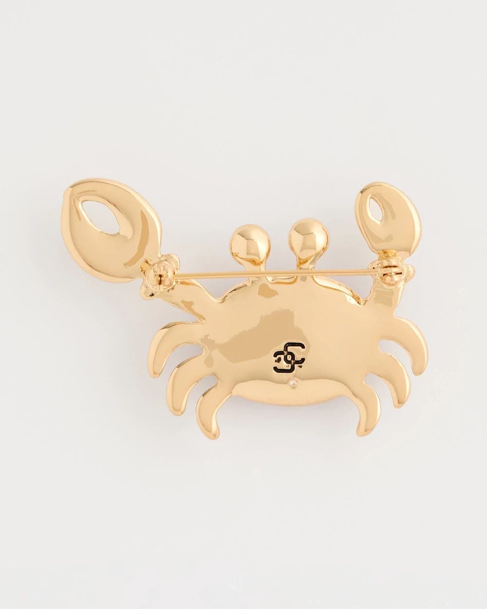 Americana Faux Diamond Crab Brooch