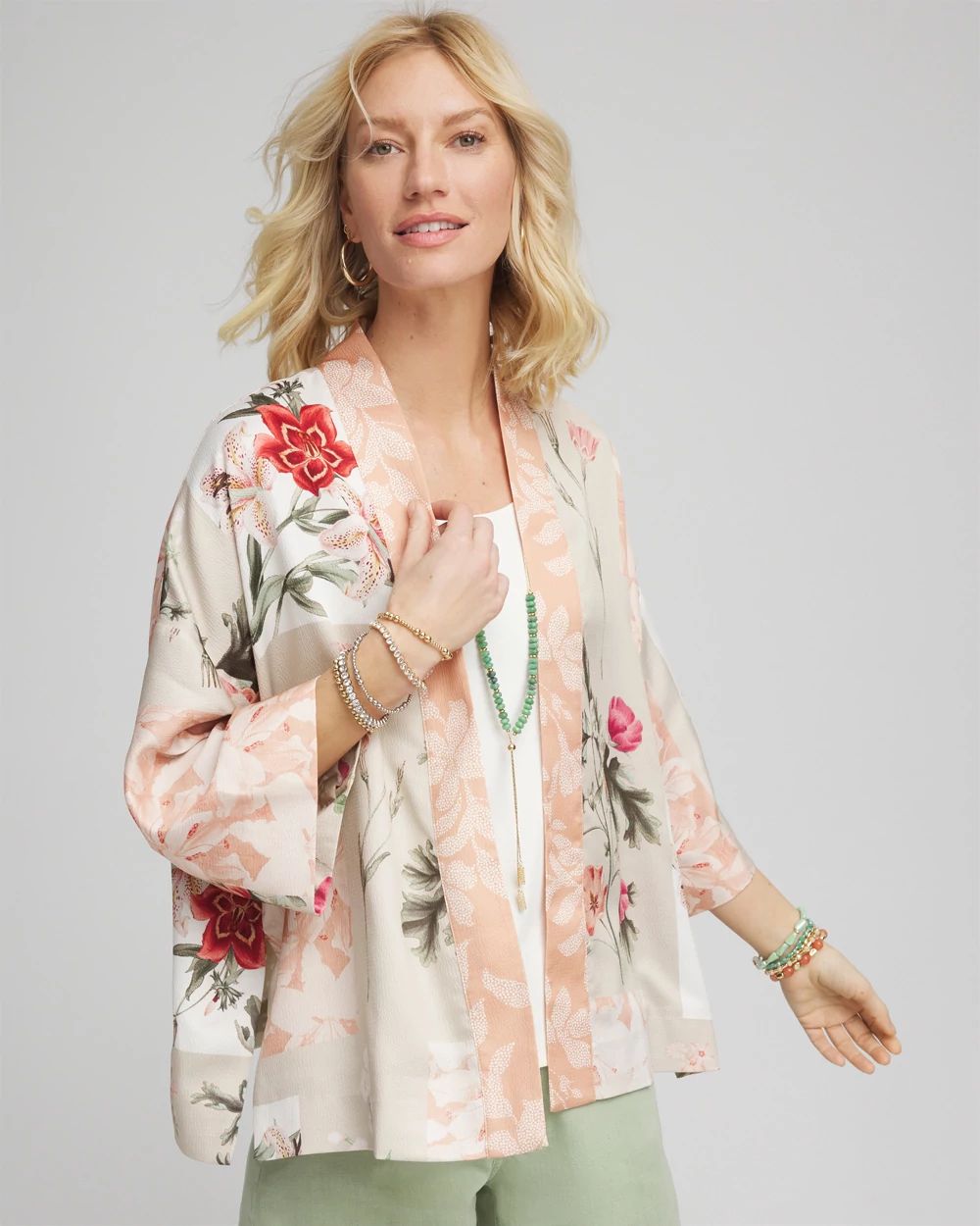Fully Lined Chiffon Short Kimono