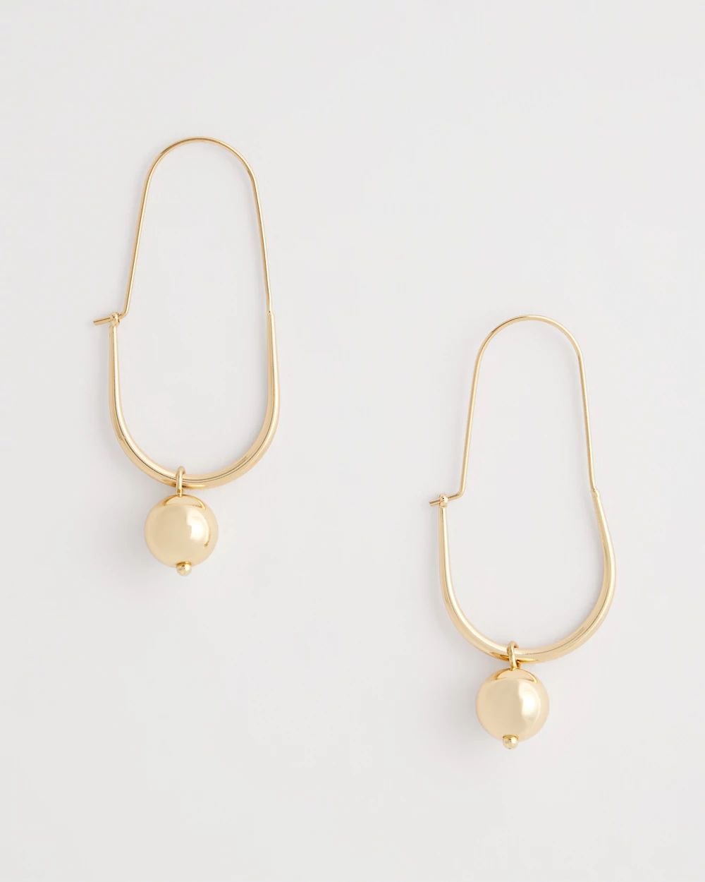 Goldtone Bead Threader Earrings