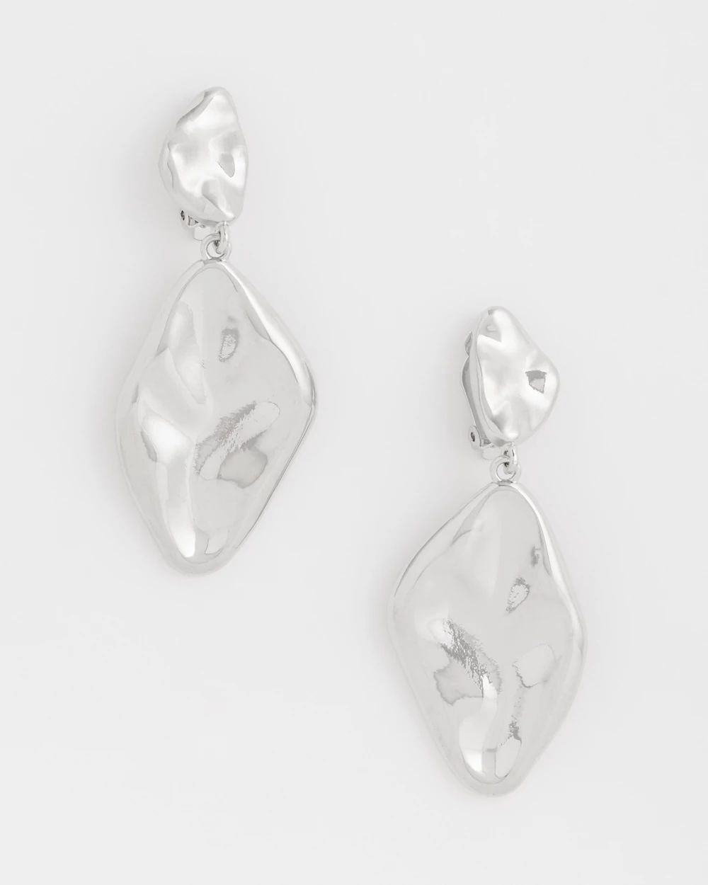 No Droop™ Silver Drop Clip-On Earrings